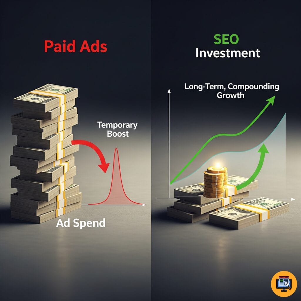 Seo is cheaper then spending alot of money on ads